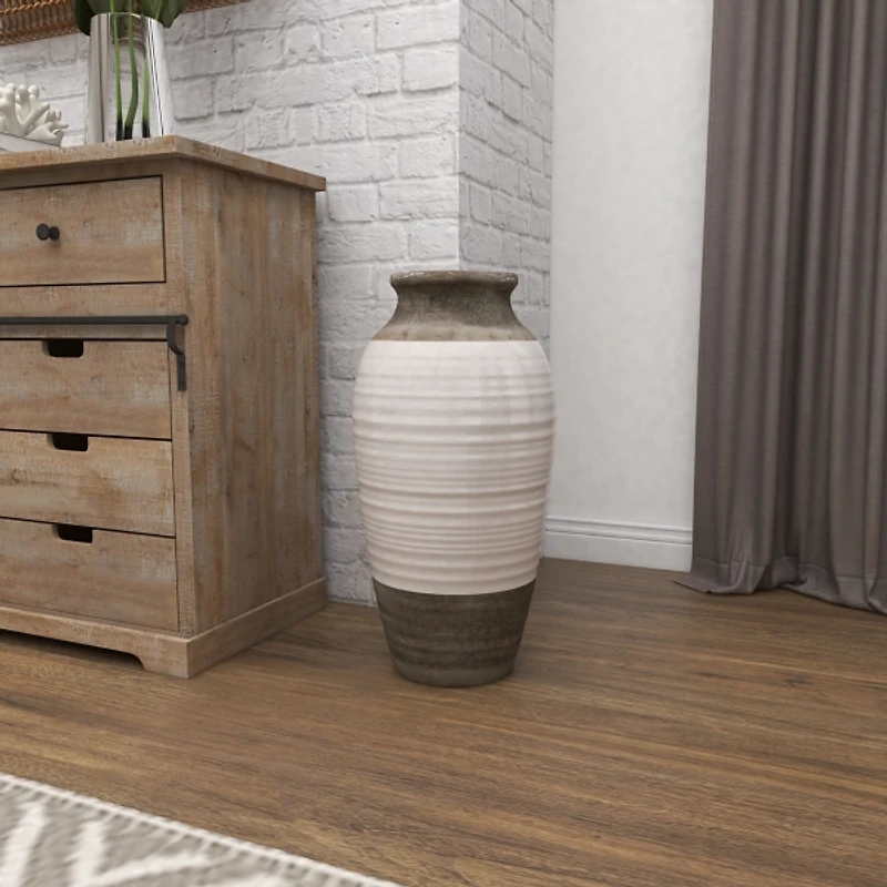 Natural Stone Two-Tone Coastal Vase