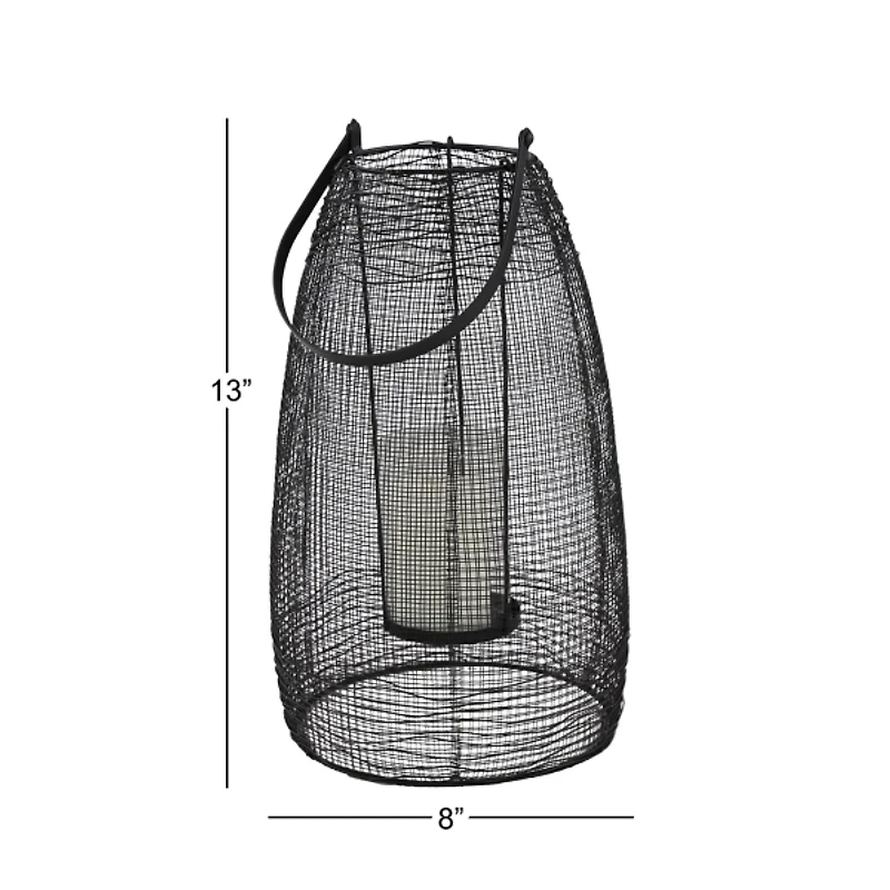 Modern Black Iron Mesh Lantern