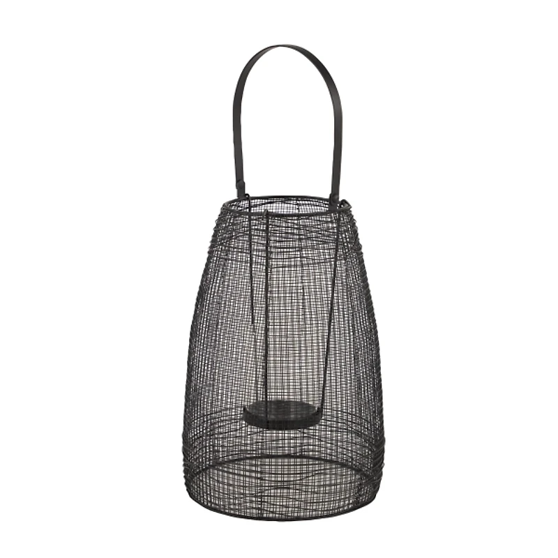 Modern Black Iron Mesh Lantern