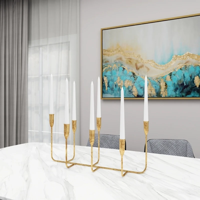 Gold Iron Taper Candle Holder