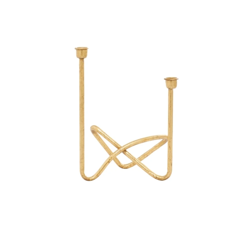 Gold Iron Taper Candle Holder