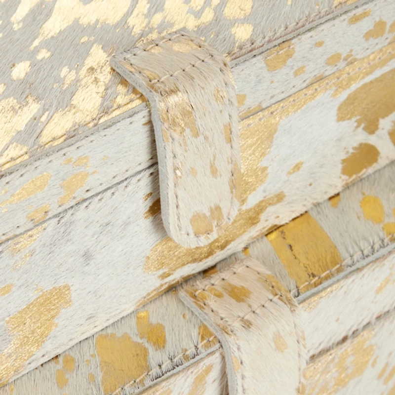 Gold Leather Hide Rustic 2-pc. Box Set