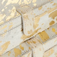 Gold Leather Hide Rustic 2-pc. Box Set