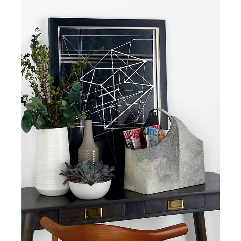 White Leather Textured Magazine Rack