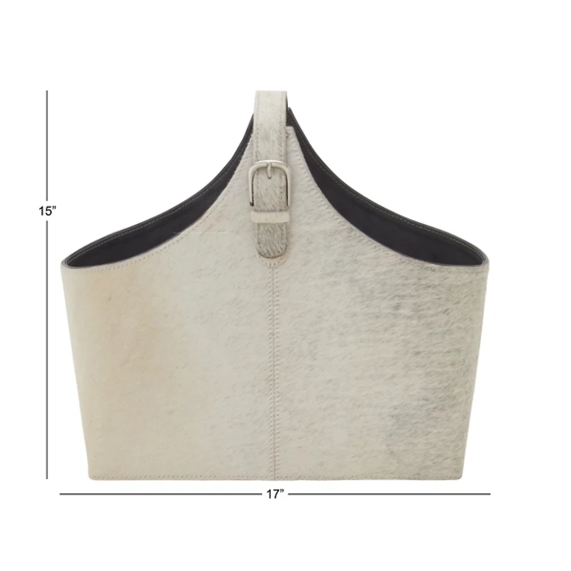 White Leather Textured Magazine Rack