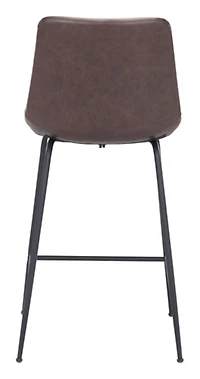 Brown Faux Leather Highback Counter Stool