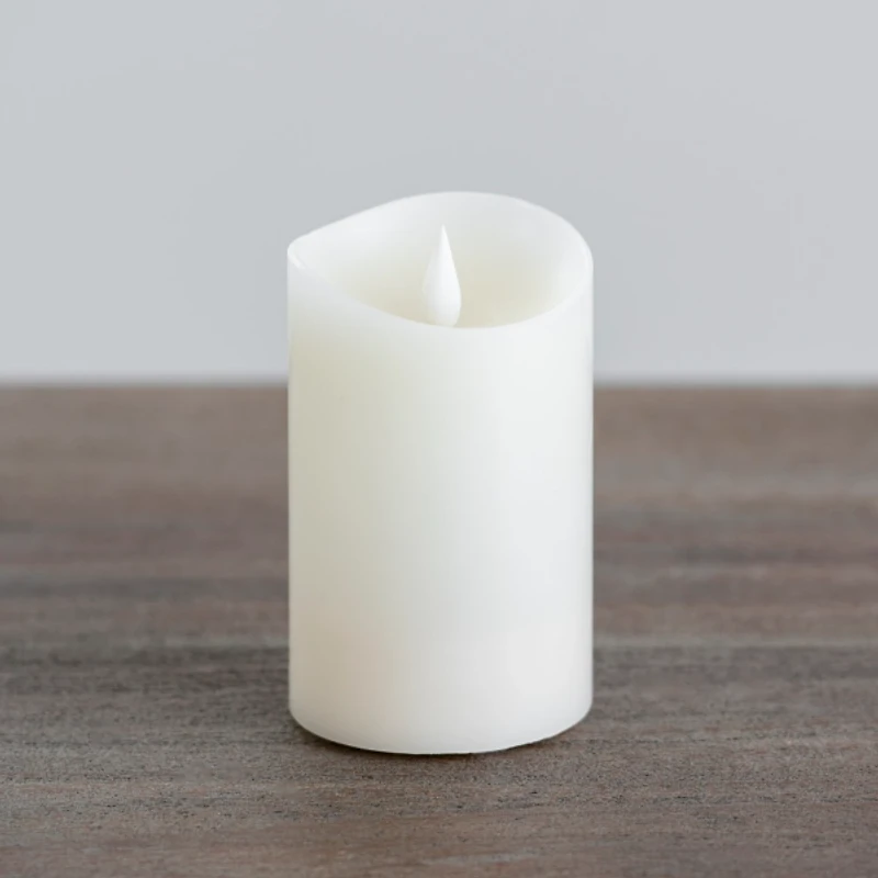 Ivory LED Soft Flame Pillar Candle
