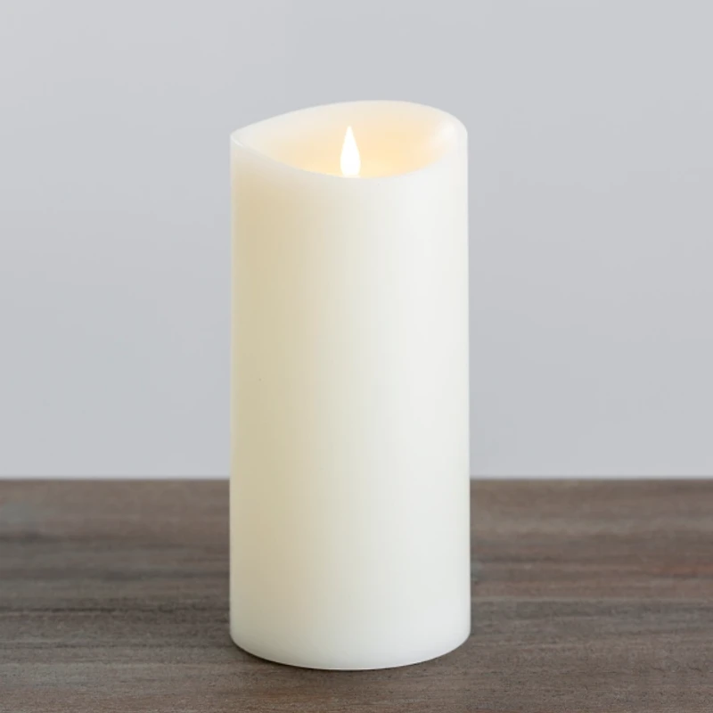 Ivory LED Soft Flame Pillar Candle
