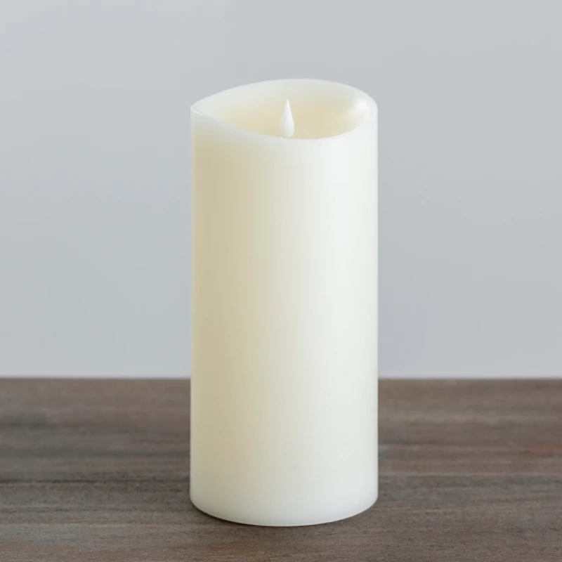 Ivory LED Soft Flame Pillar Candle