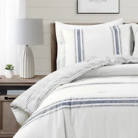 Navy Stripe 3-pc. Full/Queen Comforter Set