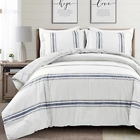 Navy Stripe 3-pc. Full/Queen Comforter Set