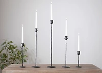 Black Textured Taper Candle Holder, 16 in.