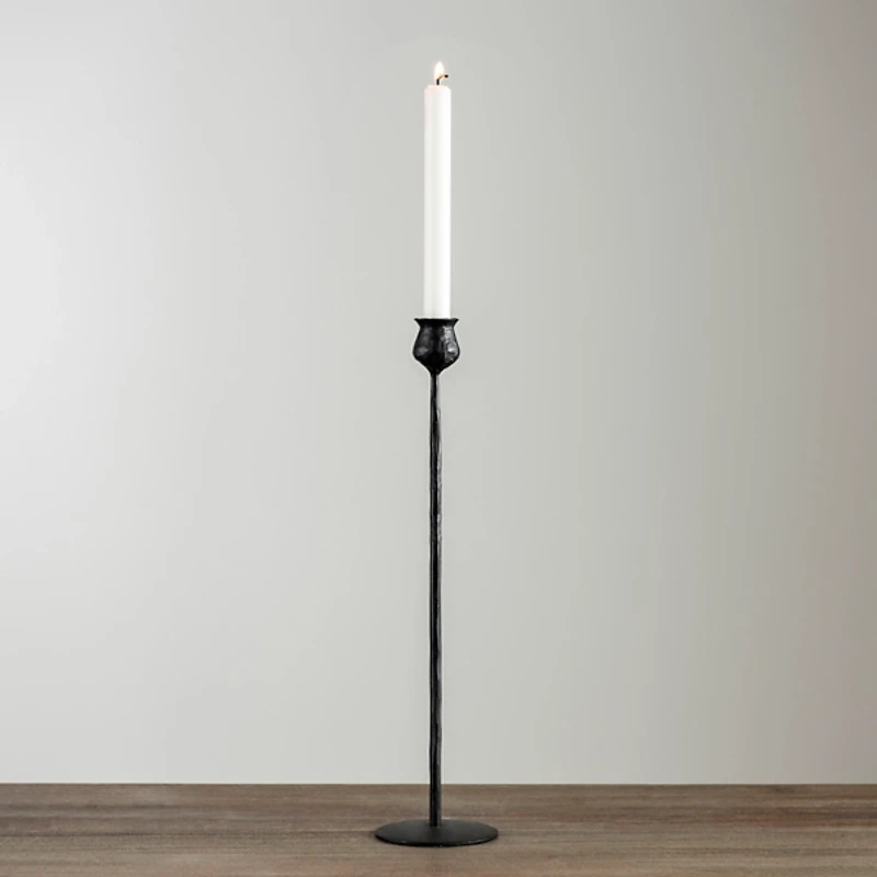 Black Textured Taper Candle Holder, 20 in.