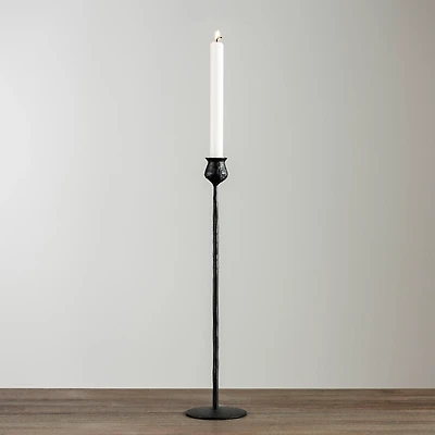 Black Textured Taper Candle Holder, 20 in.