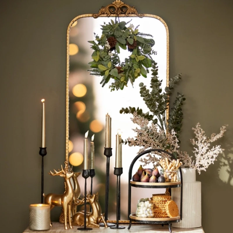 Black Textured Taper Candle Holder, 24 in.