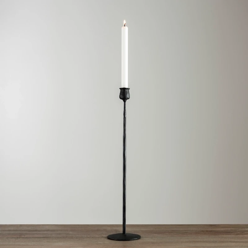 Black Textured Taper Candle Holder, 24 in.