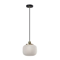 Antique Brass Frosted Glass Globe Pendant Light