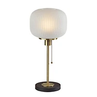Antique Brass Frosted Glass Globe Table Lamp