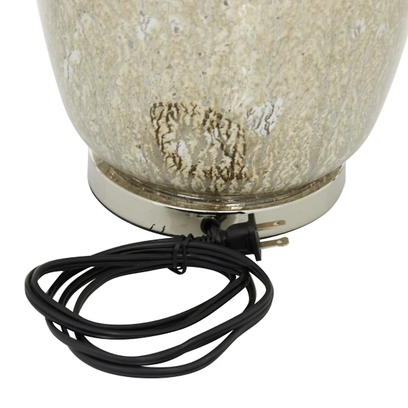 Beige Marbled Mercury Glass Table Lamp