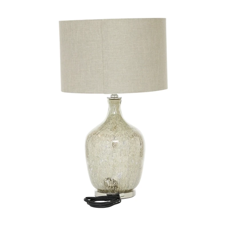 Beige Marbled Mercury Glass Table Lamp