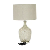 Beige Marbled Mercury Glass Table Lamp