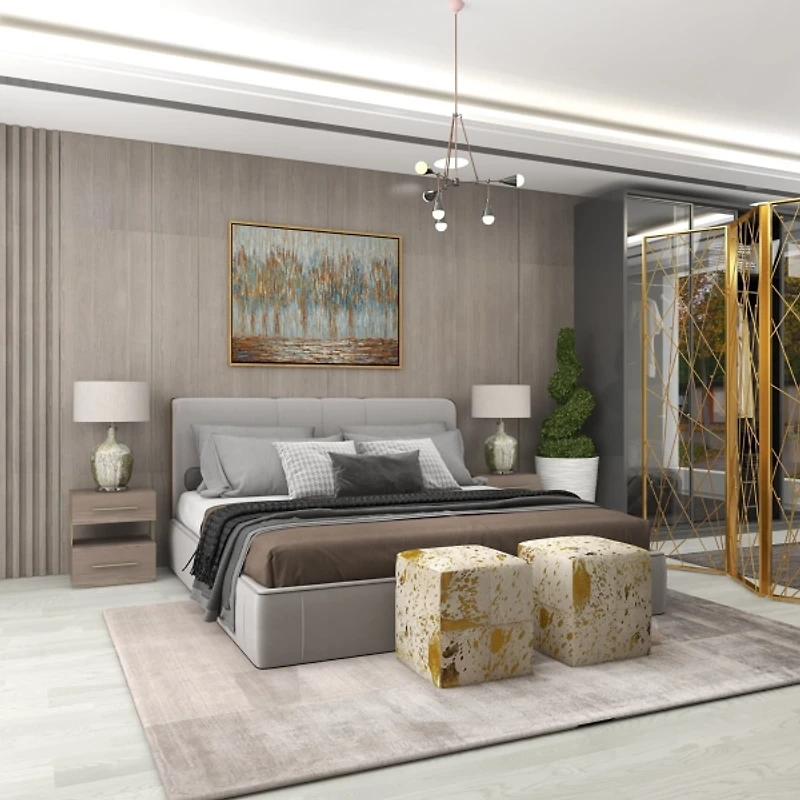 Beige Marbled Mercury Glass Table Lamp