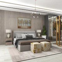 Beige Marbled Mercury Glass Table Lamp