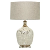 Beige Marbled Mercury Glass Table Lamp