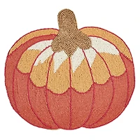 Orange Beaded Pumpkin Harvest Placemats, Set of 4