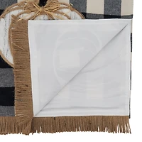 Plaid Pumpkin Rustic Textured Harvest Table Runner