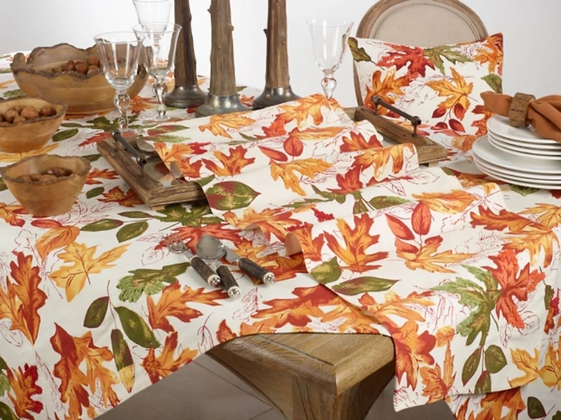 Autumn Foliage Outline Harvest Table Runner