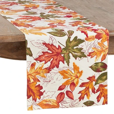 Autumn Foliage Outline Harvest Table Runner