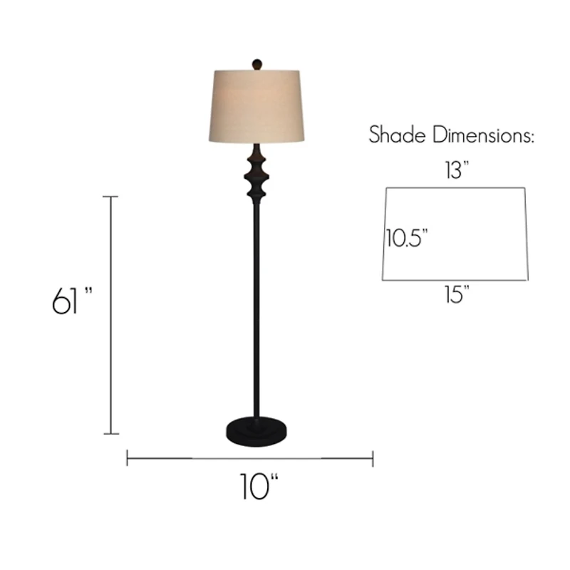 Thelma Matte Black Stem Floor Lamp