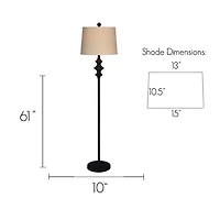 Thelma Matte Black Stem Floor Lamp