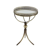 Gold Mirror Top Metal Accent Table