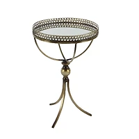 Gold Mirror Top Metal Accent Table