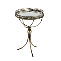 Gold Mirror Top Metal Accent Table