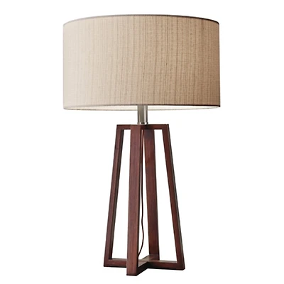 Walnut Crisscross Wood Table Lamp