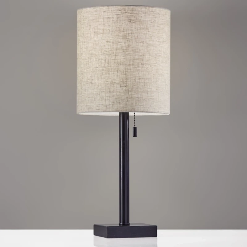 Dark Bronze Square Base Table Lamp