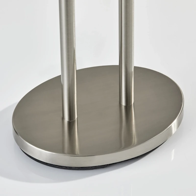Brushed Steel Double-Bulb Oval Floor Lamp