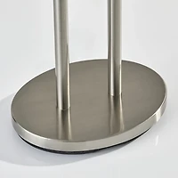 Brushed Steel Double-Bulb Oval Floor Lamp
