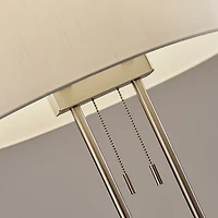 Brushed Steel Double-Bulb Oval Floor Lamp