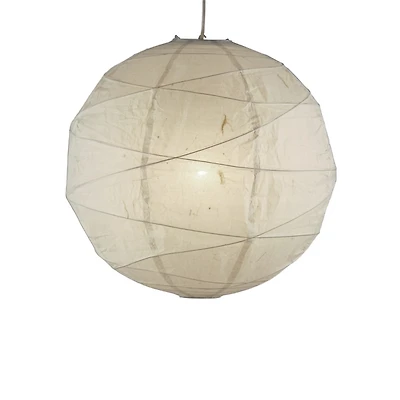 Rice Paper and Bamboo Orb Pendant Light