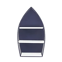 Large Navy and White Rowboat Wall Shelf