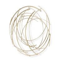 Gold Metal Wire Abstract Wall Plaque