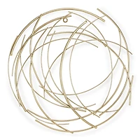 Gold Metal Wire Abstract Wall Plaque