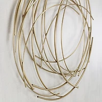 Gold Metal Wire Abstract Wall Plaque