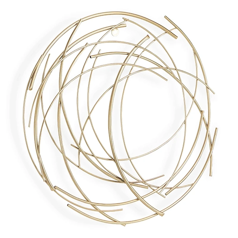 Gold Metal Wire Abstract Wall Plaque
