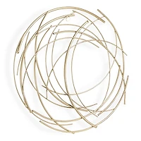Gold Metal Wire Abstract Wall Plaque