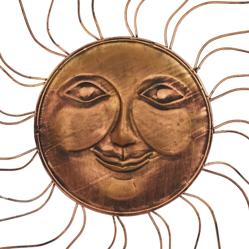 Brass Sun Metal Outdoor Wall Plaque